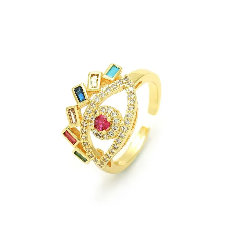 Επιχρυσωμένο δαχτυλίδι Evil Eye Ρυθμιζόμενο