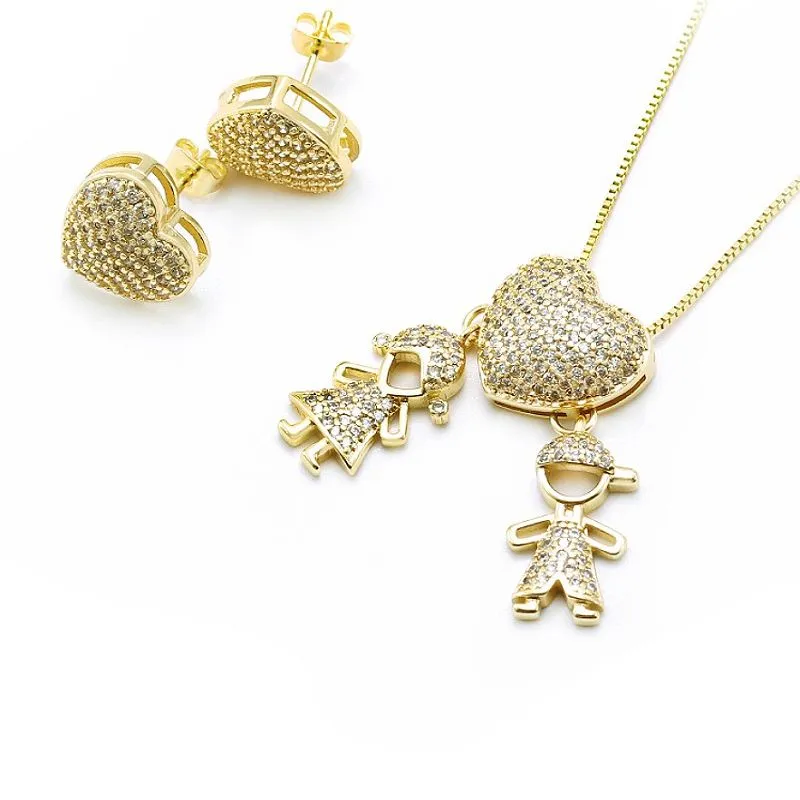 Σετ κοσμημάτων με επίχρυση καρδιά