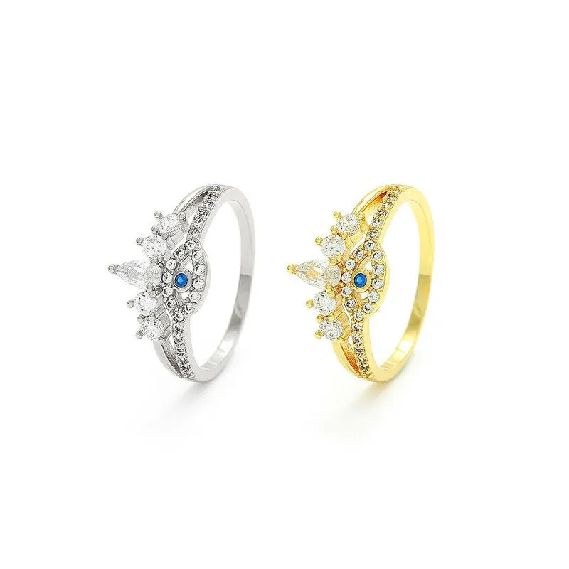 Επιχρυσωμένο ασημένιο δαχτυλίδι Evil Eye