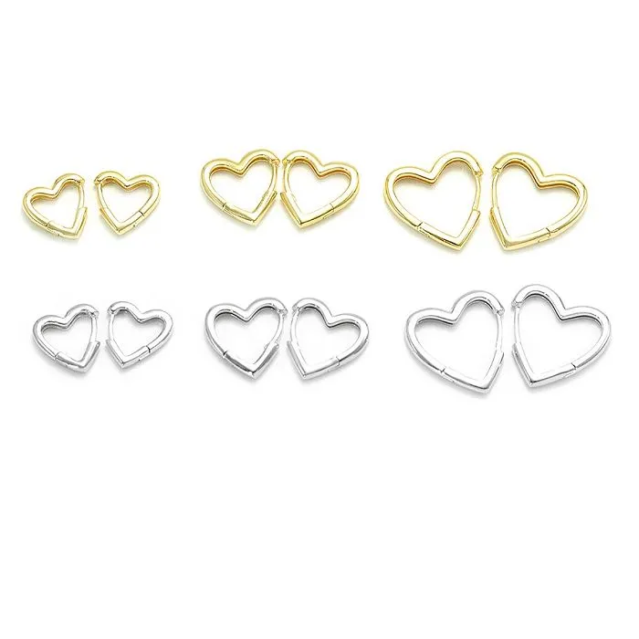 Σκουλαρίκι καρδιάς με ψηλό στιλβωμένο