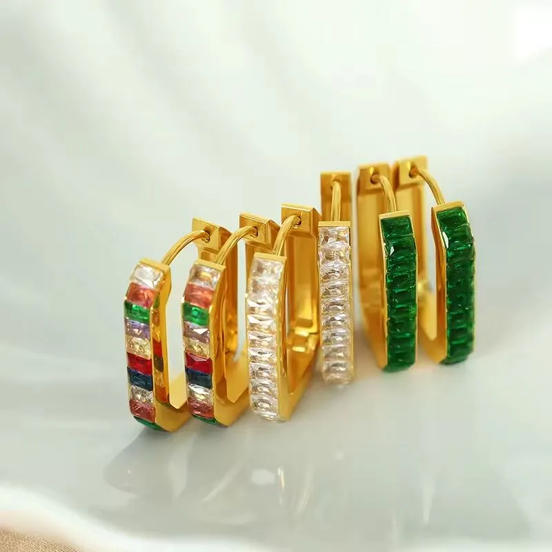 Γεωμετρικά σκουλαρίκια από ανοξείδωτο ατσάλι